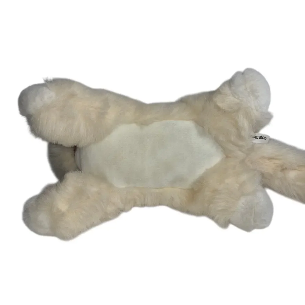 Vintage 1990s Commonwealth Toy Persian Style Plush Cat Beige Plaid Bow 13